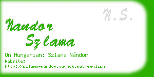 nandor szlama business card